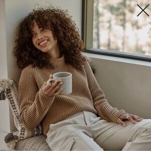 Quince Women's Tan Crew Neck Sweater